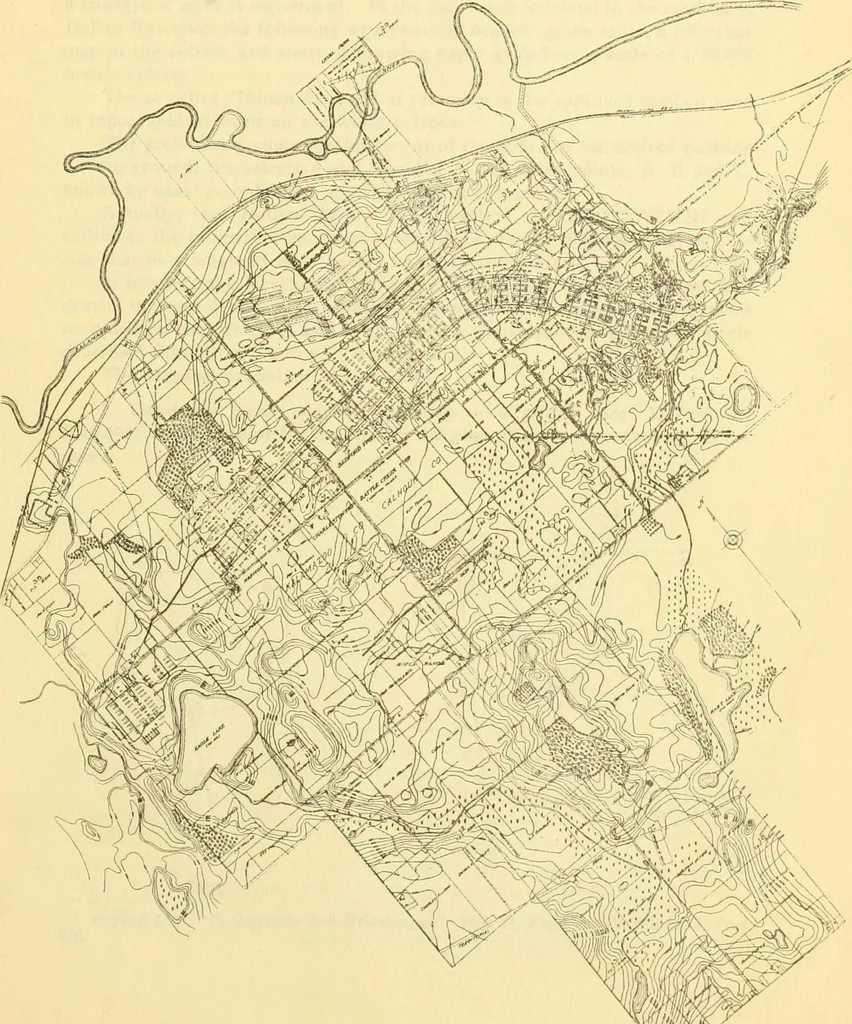 An illustration from Surveying, with sections on map reading. military sketching and topographic drawing, 1919, leaf 284