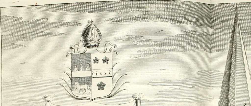 An illustration from A survey of the cathedrals of York, Durham, Carlisle, Chester, Man, Litchfield, Hereford, Worcester, Gloucester, Bristol, Lincoln, Ely, Oxford, Peterborough, Canterbury, Rochester, London, Winchester, Chichester, Norwich, Salisbury, Wells, Exeter, St. Davids, Landaff, Bangor, and St. Asaph : containing an history of their foundations, builders, antient monuments, and inscriptions, endowments, alienations, sales of lands, patronages ... : with an exact account of all the churches and chapels in each diocese, distinguished under their proper archdeaconries and deanries, to what saints dedicated, who patrons of them, and to what religious houses appropriated : the whole extracted from numerous collections out of the registers of every particular see ... : and illustrated with thirty-two curious draughts ... : in three volumes, 1742, leaf 87