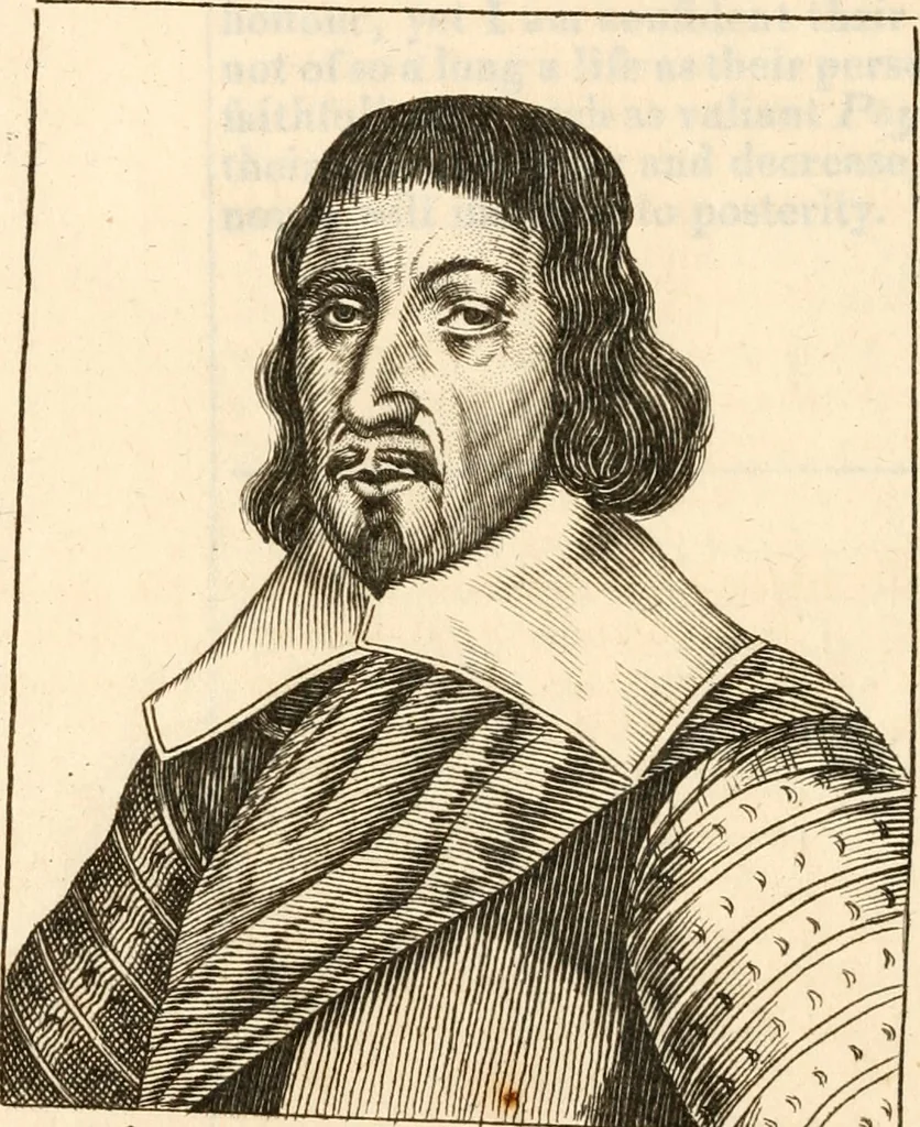 An illustration from A survey of England's champions and truths faithfull patriots; or, A Chronological recitement of the principall proceedings of the most worthy commanders of the prosperous armies raised for the preservation of religion, the Kings Majesties Person, the Privileges of Parliament, and the liberty of the subject, [etc.]; with a most exact narration of the several victories, as also the number of commanders and soldiers that have been slain on both sides since these uncivill civill wars began, 1647, leaf 151