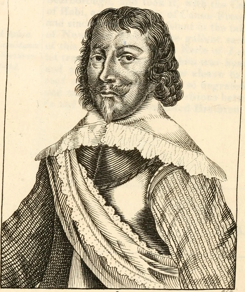 An illustration from A survey of England's champions and truths faithfull patriots; or, A Chronological recitement of the principall proceedings of the most worthy commanders of the prosperous armies raised for the preservation of religion, the Kings Majesties Person, the Privileges of Parliament, and the liberty of the subject, [etc.]; with a most exact narration of the several victories, as also the number of commanders and soldiers that have been slain on both sides since these uncivill civill wars began, 1647, leaf 33