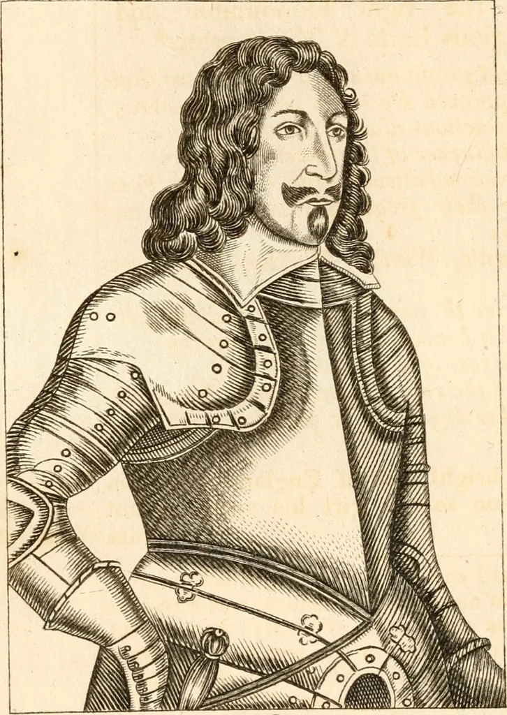An illustration from A survey of England's champions and truths faithfull patriots; or, A Chronological recitement of the principall proceedings of the most worthy commanders of the prosperous armies raised for the preservation of religion, the Kings Majesties Person, the Privileges of Parliament, and the liberty of the subject, [etc.]; with a most exact narration of the several victories, as also the number of commanders and soldiers that have been slain on both sides since these uncivill civill wars began, 1647, leaf 45