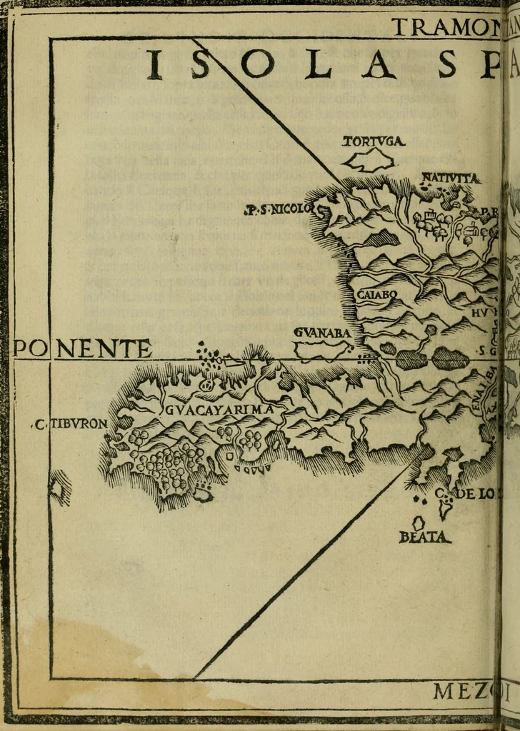 An illustration from Svmmario de la generale historia de l'Indie occidentali : cavato da libri scritti dal signor don Pietro Martyre, del Consignio delle Indie della maesta de l'imperadore, et da molte altre particvlari relationi, 1534, leaf 165