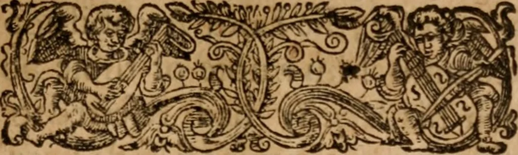 An illustration from The svmme and svbstance of the conference which it pleased His Excellent Majestie : to have with the Lords Bishops and others of his clergie (at which the most of the Lords of the Councell were present) in his Majesties Privie-chamber at Hampton Court, Ianu. 14, 1603, 1638, leaf 106