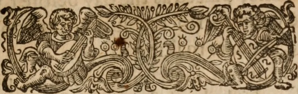 An illustration from The svmme and svbstance of the conference which it pleased His Excellent Majestie : to have with the Lords Bishops and others of his clergie (at which the most of the Lords of the Councell were present) in his Majesties Privie-chamber at Hampton Court, Ianu. 14, 1603, 1638, leaf 40