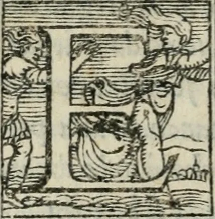An illustration from Svpplimento delle piacevoli, ingeniose, et argutissime lettre. Indrizzate a diuersi, sotto varij, & bellissimi discorsi, nello antico volgare idioma composte, & dichiarite con moralissimi vocaboli, 1556, leaf 19