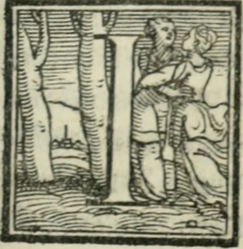An illustration from Svpplimento delle piacevoli, ingeniose, et argutissime lettre. Indrizzate a diuersi, sotto varij, & bellissimi discorsi, nello antico volgare idioma composte, & dichiarite con moralissimi vocaboli, 1556, leaf 80