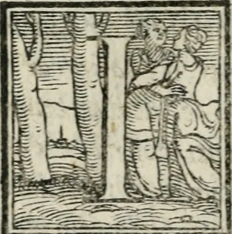 An illustration from Svpplimento delle piacevoli, ingeniose, et argutissime lettre. Indrizzate a diuersi, sotto varij, & bellissimi discorsi, nello antico volgare idioma composte, & dichiarite con moralissimi vocaboli, 1556, leaf 89