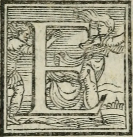 An illustration from Svpplimento delle piacevoli, ingeniose, et argutissime lettre. Indrizzate a diuersi, sotto varij, & bellissimi discorsi, nello antico volgare idioma composte, & dichiarite con moralissimi vocaboli, 1556, leaf 97