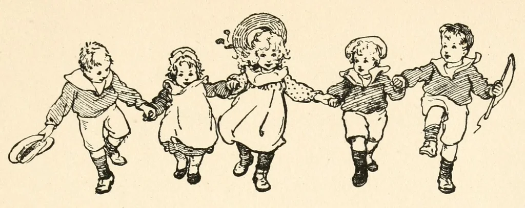 An illustration from Swedish recreative exercises for school and playground, 1911, leaf 7