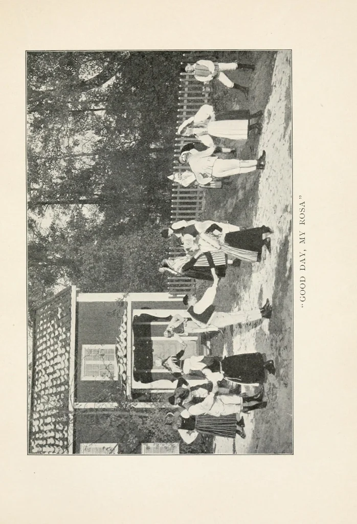 An illustration from Swedish song games; a collection of games and songs for school, home, and playground use, 1913, leaf 45