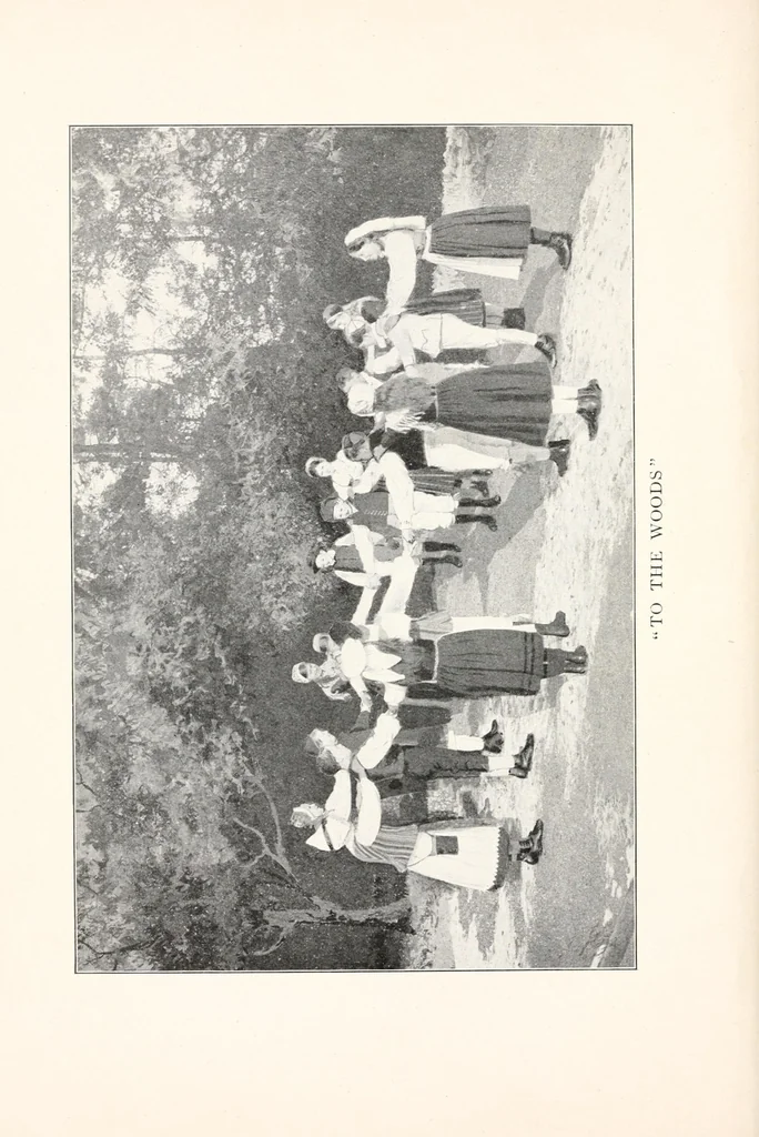 An illustration from Swedish song games; a collection of games and songs for school, home, and playground use, 1913, leaf 52