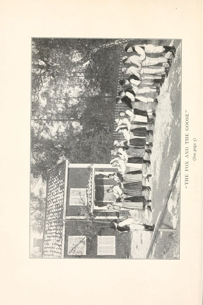 An illustration from Swedish song games; a collection of games and songs for school, home, and playground use, 1913, leaf 6