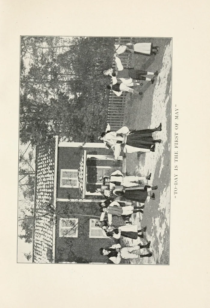 An illustration from Swedish song games; a collection of games and songs for school, home, and playground use, 1913, leaf 91