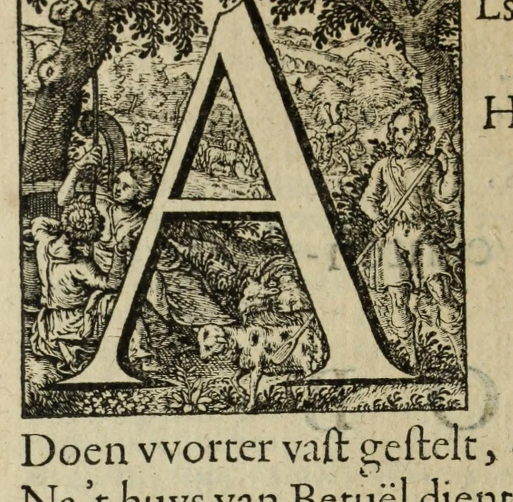 An illustration from 's Werelts begin, midden, eynde, besloten in den trou-ringh : met den proefsteen van den selven, 1637, leaf 100