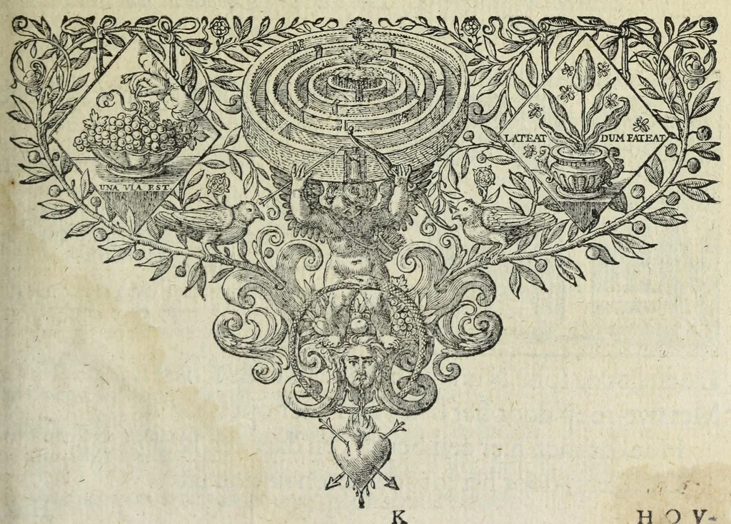 An illustration from 's Werelts begin, midden, eynde, besloten in den trou-ringh : met den proefsteen van den selven, 1637, leaf 125