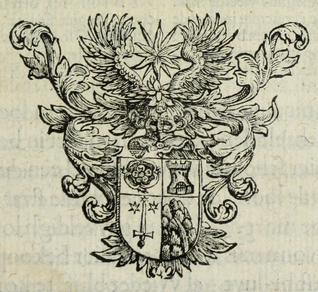 An illustration from 's Werelts begin, midden, eynde, besloten in den trou-ringh : met den proefsteen van den selven, 1637, leaf 143