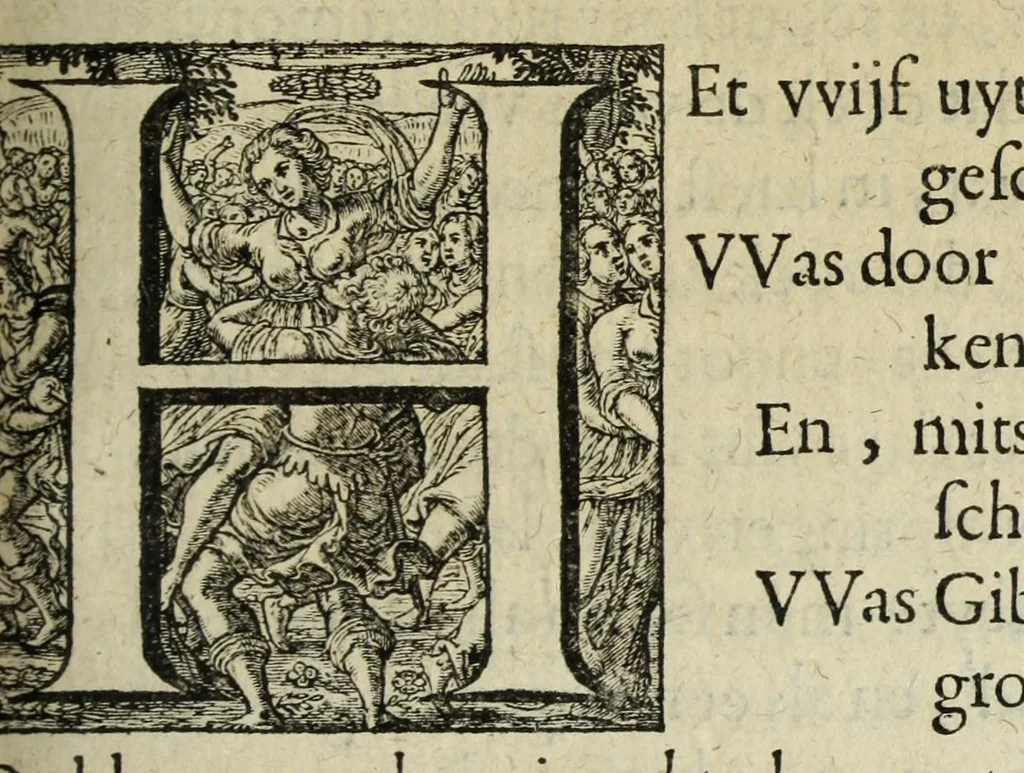 An illustration from 's Werelts begin, midden, eynde, besloten in den trou-ringh : met den proefsteen van den selven, 1637, leaf 153