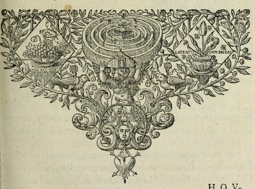 An illustration from 's Werelts begin, midden, eynde, besloten in den trou-ringh : met den proefsteen van den selven, 1637, leaf 267