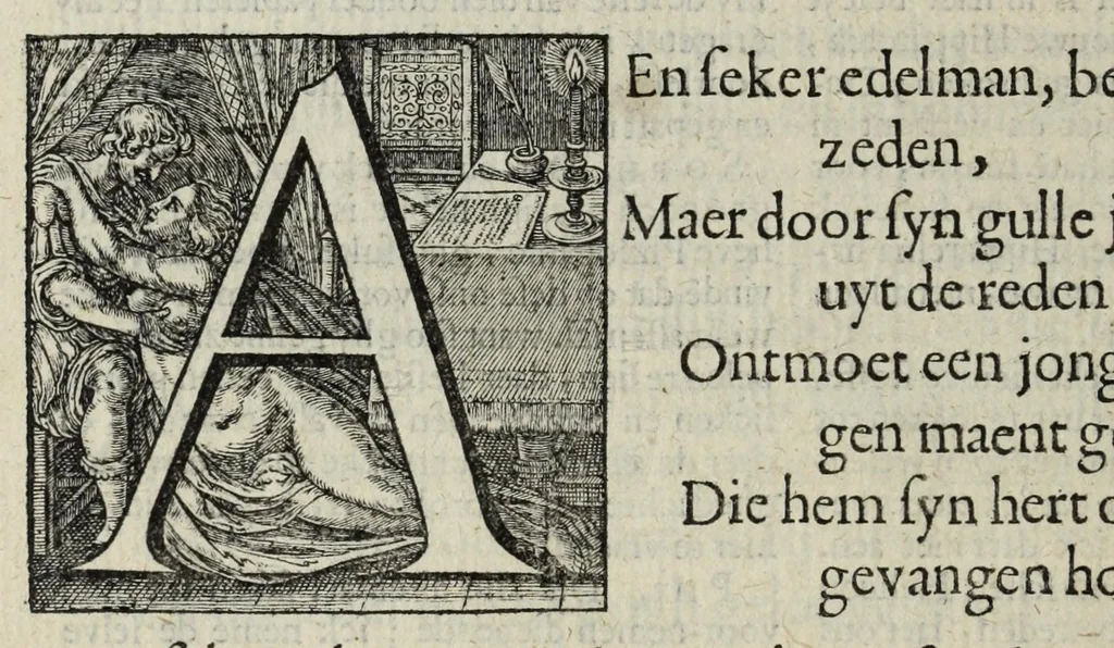 An illustration from 's Werelts begin, midden, eynde, besloten in den trou-ringh : met den proefsteen van den selven, 1637, leaf 306