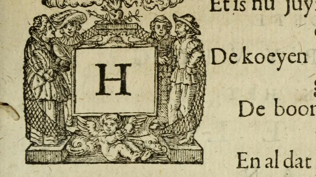 An illustration from 's Werelts begin, midden, eynde, besloten in den trou-ringh : met den proefsteen van den selven, 1637, leaf 443