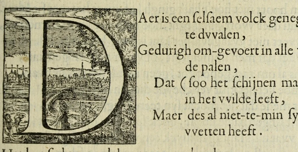 An illustration from 's Werelts begin, midden, eynde, besloten in den trou-ringh : met den proefsteen van den selven, 1637, leaf 523