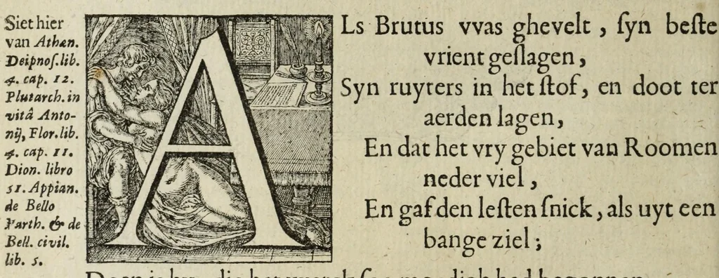 An illustration from 's Werelts begin, midden, eynde, besloten in den trou-ringh : met den proefsteen van den selven, 1637, leaf 628