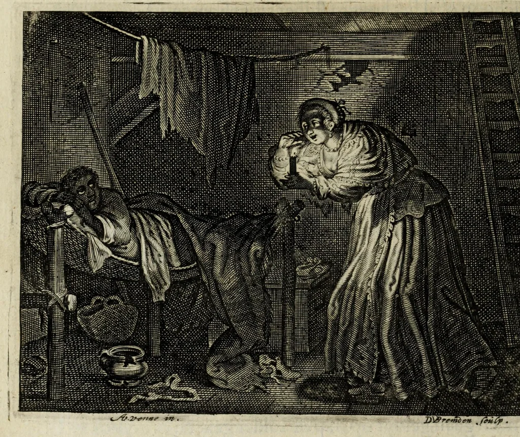 An illustration from 's Werelts begin, midden, eynde, besloten in den trou-ringh : met den proefsteen van den selven, 1637, leaf 694