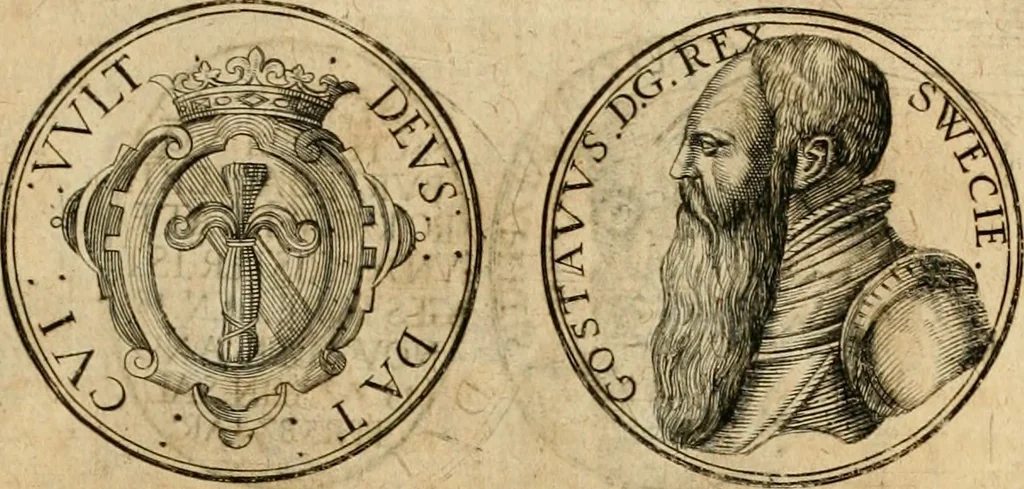 An illustration from Sylloge numismatum elegantiorum, quae diuersi impp., reges, principes, comites, respublicae diuersas ob causas ab anno 1500 ad annum usq[ue] 1600 cudi fecerunt, concinnata & historica narratione (sed breui) illustrata, 1620, leaf 106