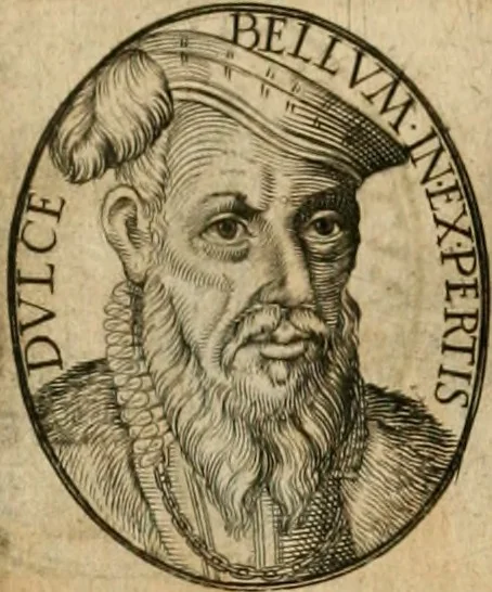 An illustration from Sylloge numismatum elegantiorum, quae diuersi impp., reges, principes, comites, respublicae diuersas ob causas ab anno 1500 ad annum usq[ue] 1600 cudi fecerunt, concinnata & historica narratione (sed breui) illustrata, 1620, leaf 107