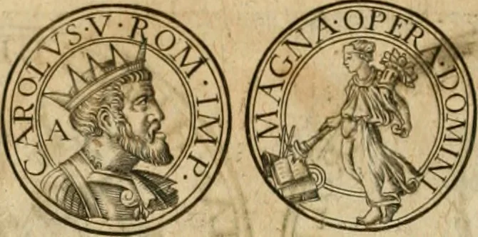 An illustration from Sylloge numismatum elegantiorum, quae diuersi impp., reges, principes, comites, respublicae diuersas ob causas ab anno 1500 ad annum usq[ue] 1600 cudi fecerunt, concinnata & historica narratione (sed breui) illustrata, 1620, leaf 125