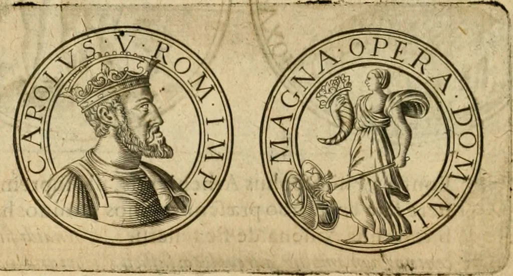 An illustration from Sylloge numismatum elegantiorum, quae diuersi impp., reges, principes, comites, respublicae diuersas ob causas ab anno 1500 ad annum usq[ue] 1600 cudi fecerunt, concinnata & historica narratione (sed breui) illustrata, 1620, leaf 125