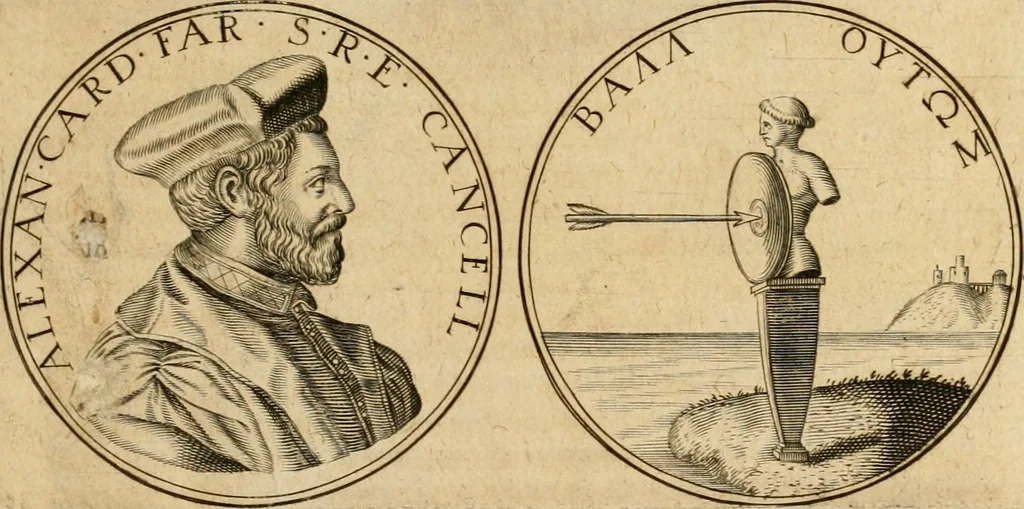 An illustration from Sylloge numismatum elegantiorum, quae diuersi impp., reges, principes, comites, respublicae diuersas ob causas ab anno 1500 ad annum usq[ue] 1600 cudi fecerunt, concinnata & historica narratione (sed breui) illustrata, 1620, leaf 140