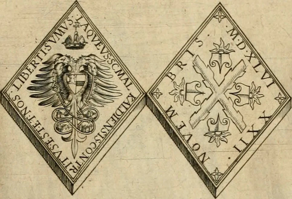 An illustration from Sylloge numismatum elegantiorum, quae diuersi impp., reges, principes, comites, respublicae diuersas ob causas ab anno 1500 ad annum usq[ue] 1600 cudi fecerunt, concinnata & historica narratione (sed breui) illustrata, 1620, leaf 148