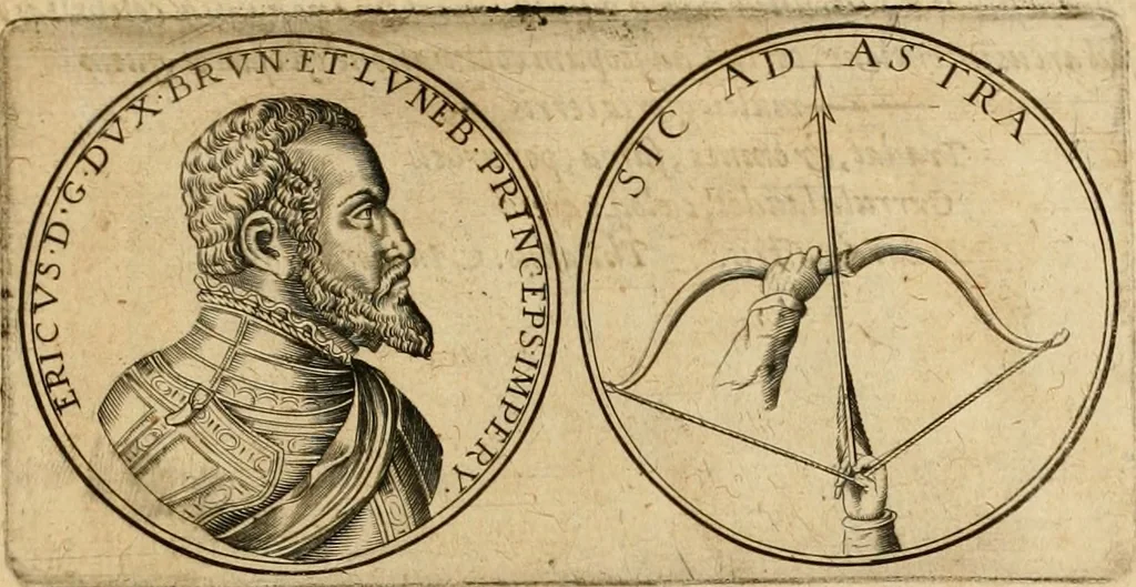 An illustration from Sylloge numismatum elegantiorum, quae diuersi impp., reges, principes, comites, respublicae diuersas ob causas ab anno 1500 ad annum usq[ue] 1600 cudi fecerunt, concinnata & historica narratione (sed breui) illustrata, 1620, leaf 158