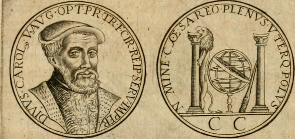 An illustration from Sylloge numismatum elegantiorum, quae diuersi impp., reges, principes, comites, respublicae diuersas ob causas ab anno 1500 ad annum usq[ue] 1600 cudi fecerunt, concinnata & historica narratione (sed breui) illustrata, 1620, leaf 179
