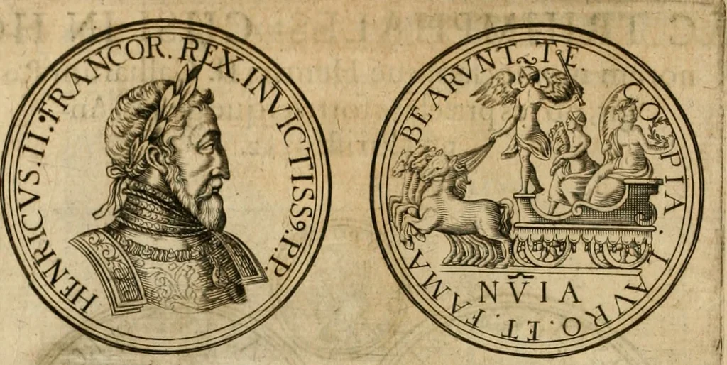 An illustration from Sylloge numismatum elegantiorum, quae diuersi impp., reges, principes, comites, respublicae diuersas ob causas ab anno 1500 ad annum usq[ue] 1600 cudi fecerunt, concinnata & historica narratione (sed breui) illustrata, 1620, leaf 181