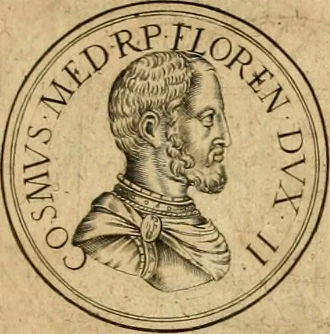 An illustration from Sylloge numismatum elegantiorum, quae diuersi impp., reges, principes, comites, respublicae diuersas ob causas ab anno 1500 ad annum usq[ue] 1600 cudi fecerunt, concinnata & historica narratione (sed breui) illustrata, 1620, leaf 202