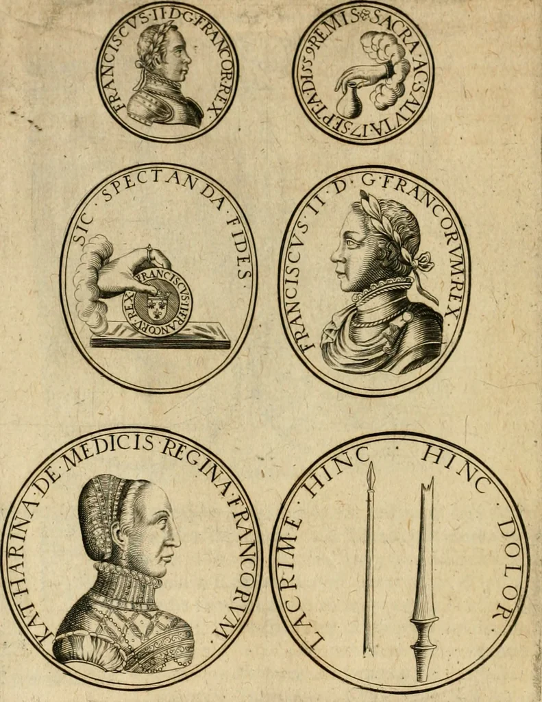 An illustration from Sylloge numismatum elegantiorum, quae diuersi impp., reges, principes, comites, respublicae diuersas ob causas ab anno 1500 ad annum usq[ue] 1600 cudi fecerunt, concinnata & historica narratione (sed breui) illustrata, 1620, leaf 225