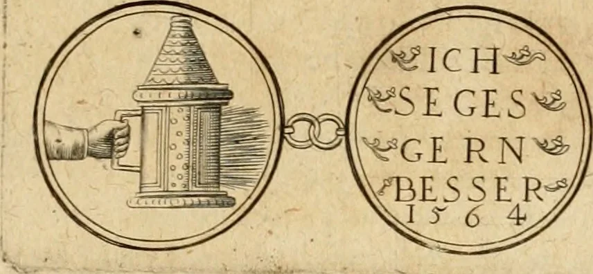 An illustration from Sylloge numismatum elegantiorum, quae diuersi impp., reges, principes, comites, respublicae diuersas ob causas ab anno 1500 ad annum usq[ue] 1600 cudi fecerunt, concinnata & historica narratione (sed breui) illustrata, 1620, leaf 240