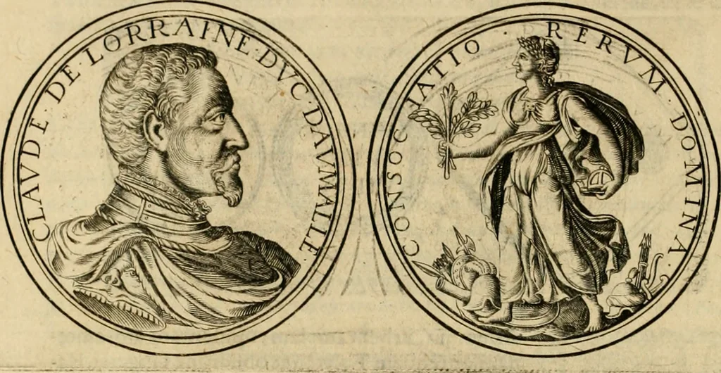 An illustration from Sylloge numismatum elegantiorum, quae diuersi impp., reges, principes, comites, respublicae diuersas ob causas ab anno 1500 ad annum usq[ue] 1600 cudi fecerunt, concinnata & historica narratione (sed breui) illustrata, 1620, leaf 275