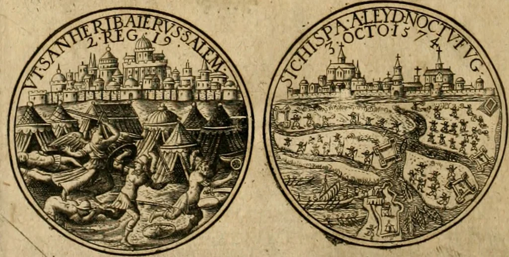An illustration from Sylloge numismatum elegantiorum, quae diuersi impp., reges, principes, comites, respublicae diuersas ob causas ab anno 1500 ad annum usq[ue] 1600 cudi fecerunt, concinnata & historica narratione (sed breui) illustrata, 1620, leaf 281
