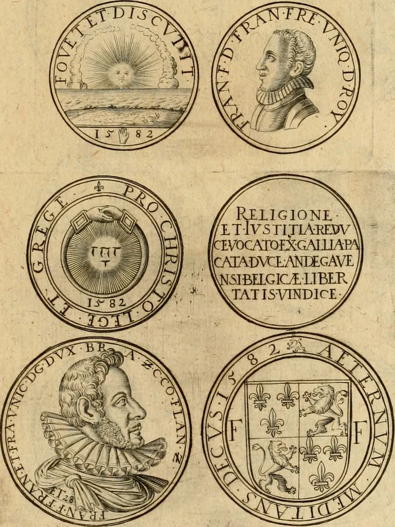 An illustration from Sylloge numismatum elegantiorum, quae diuersi impp., reges, principes, comites, respublicae diuersas ob causas ab anno 1500 ad annum usq[ue] 1600 cudi fecerunt, concinnata & historica narratione (sed breui) illustrata, 1620, leaf 312