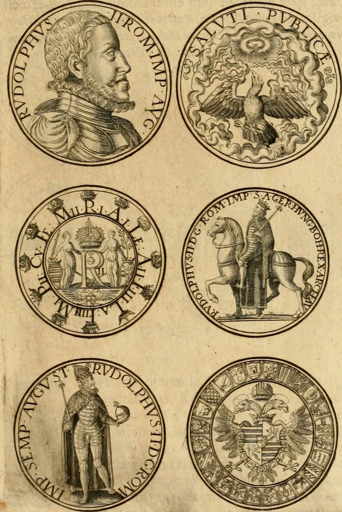 An illustration from Sylloge numismatum elegantiorum, quae diuersi impp., reges, principes, comites, respublicae diuersas ob causas ab anno 1500 ad annum usq[ue] 1600 cudi fecerunt, concinnata & historica narratione (sed breui) illustrata, 1620, leaf 314