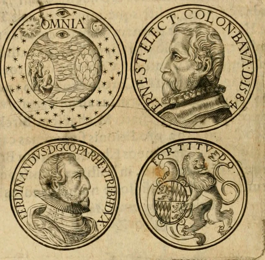 An illustration from Sylloge numismatum elegantiorum, quae diuersi impp., reges, principes, comites, respublicae diuersas ob causas ab anno 1500 ad annum usq[ue] 1600 cudi fecerunt, concinnata & historica narratione (sed breui) illustrata, 1620, leaf 321