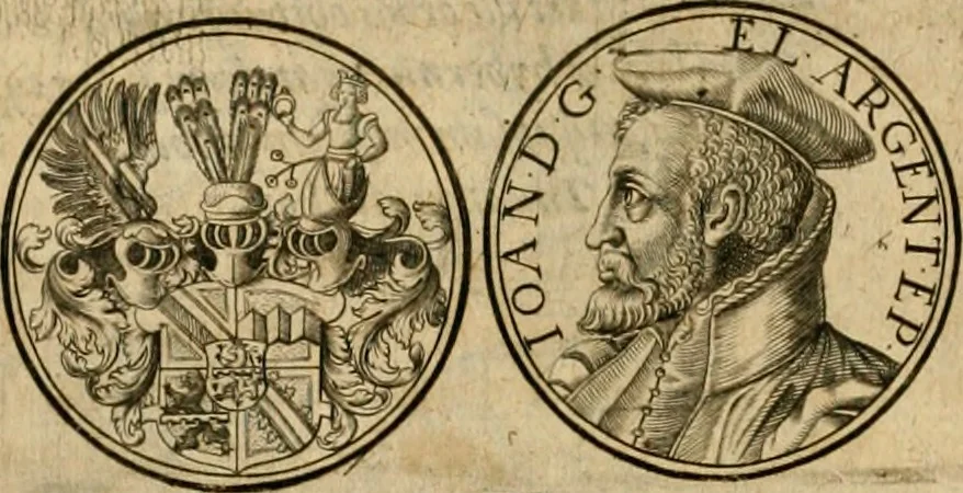 An illustration from Sylloge numismatum elegantiorum, quae diuersi impp., reges, principes, comites, respublicae diuersas ob causas ab anno 1500 ad annum usq[ue] 1600 cudi fecerunt, concinnata & historica narratione (sed breui) illustrata, 1620, leaf 323