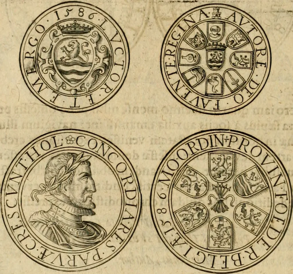 An illustration from Sylloge numismatum elegantiorum, quae diuersi impp., reges, principes, comites, respublicae diuersas ob causas ab anno 1500 ad annum usq[ue] 1600 cudi fecerunt, concinnata & historica narratione (sed breui) illustrata, 1620, leaf 327