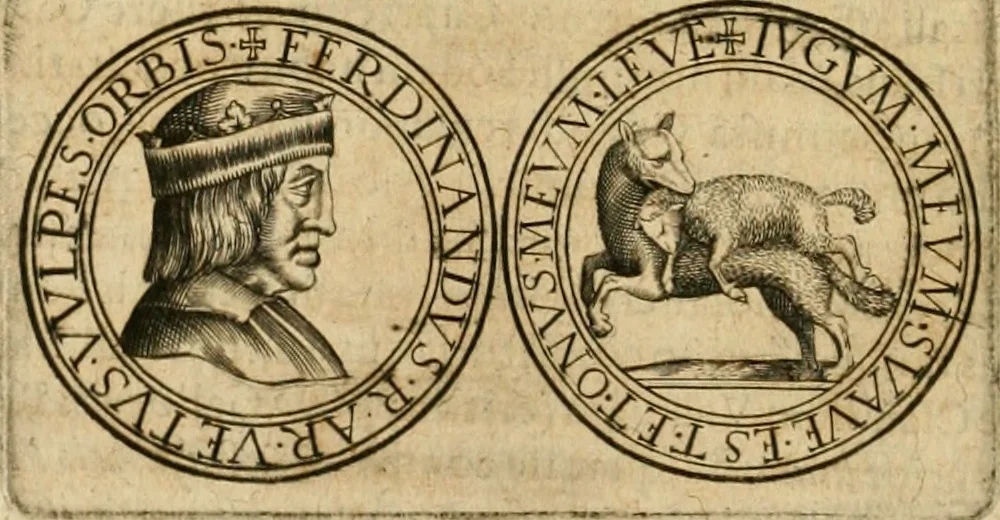 An illustration from Sylloge numismatum elegantiorum, quae diuersi impp., reges, principes, comites, respublicae diuersas ob causas ab anno 1500 ad annum usq[ue] 1600 cudi fecerunt, concinnata & historica narratione (sed breui) illustrata, 1620, leaf 33