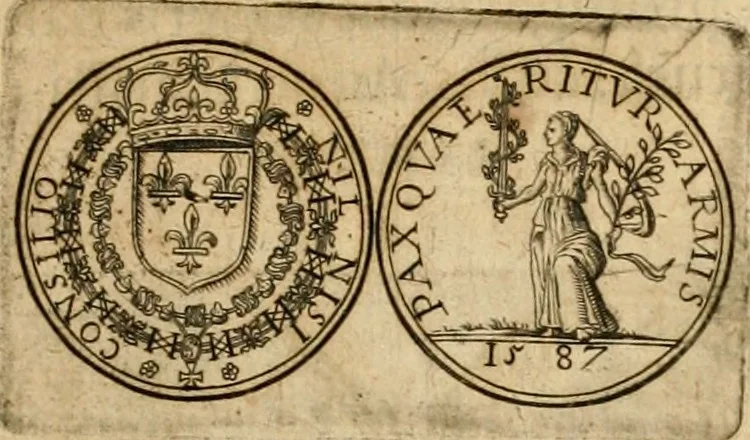 An illustration from Sylloge numismatum elegantiorum, quae diuersi impp., reges, principes, comites, respublicae diuersas ob causas ab anno 1500 ad annum usq[ue] 1600 cudi fecerunt, concinnata & historica narratione (sed breui) illustrata, 1620, leaf 334