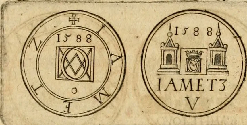 An illustration from Sylloge numismatum elegantiorum, quae diuersi impp., reges, principes, comites, respublicae diuersas ob causas ab anno 1500 ad annum usq[ue] 1600 cudi fecerunt, concinnata & historica narratione (sed breui) illustrata, 1620, leaf 340