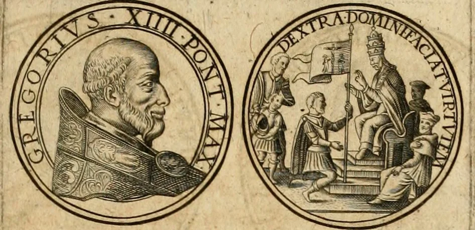 An illustration from Sylloge numismatum elegantiorum, quae diuersi impp., reges, principes, comites, respublicae diuersas ob causas ab anno 1500 ad annum usq[ue] 1600 cudi fecerunt, concinnata & historica narratione (sed breui) illustrata, 1620, leaf 358
